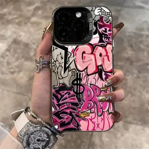 Graffiti Cool Art Pink Phone Case for iPhone17 16 Cases iPhone 16E 15 14 13 12 11 Pro Max XS X XR 7 8 Plus Anti Fall Matte Cover