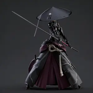 Figma Action Figure Series: Ronin Mecha-Musume Wandering Samurai Wasteland Drifter with Detailed Mechanical Armor & Katana Accessories