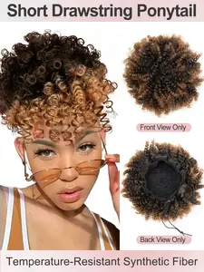 Drawstring Ponytail for Women, Afro Puff Kinky Curly Hair Ponytail Extension, Natural Hair Ponytail, All Seasons Bob Wigs