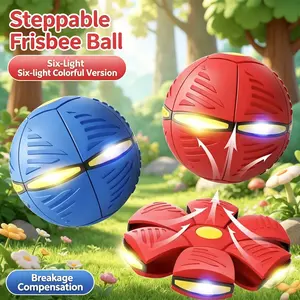 Light Up Flying Saucer Deformable Bounce Ball, Step-On Jumping Interactive Toy, High Playability Outdoor Parent-Kid Game, Fun Stress Relief Sensory Decompression Toy, Portable Sports Gift for Kids & Teens, Toy & Hobby Category