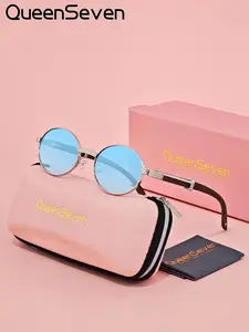 1 Piece QueenSeven Unisex Refined Design Suitable For Daily Wear Oval Full Frame Sunglasses UV400