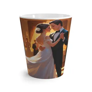 Misses. Elegant Wedding Dance Latte Mug, Unique Gift for Newlyweds, Perfect for Anniversaries, Bridal Showers, Romantic Decor