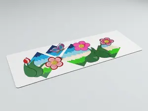 Flower Field Fantasy White Yoga Mat – Non Slip Microsuede Top – Anti Skid Rubber – Exercise & Meditation Mat