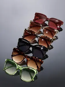 6 Pairs Fashion Multicolor PC Frame Sunglasses Set, Modern Versatile Uv400 Protection, Ideal for Streetwear, Camping, Travel, Gift, Uv Blocking Sunglasses