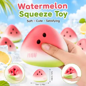 Watermelon Squishy, Soft Squeeze Fidget for Stress Relief, Summer Party Favors, Classroom Rewards, Gift Bags & Travel