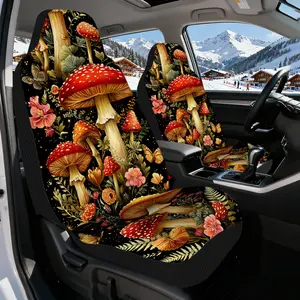 2pcs, Enchanted Mushroom Grove Pattern Car Seat Covers, Universal Seat Covers, Comfortable and Easy to Install, Compatible with Sedan and SUV Front Seats, Perfect for Long Drives and Daily Commuting