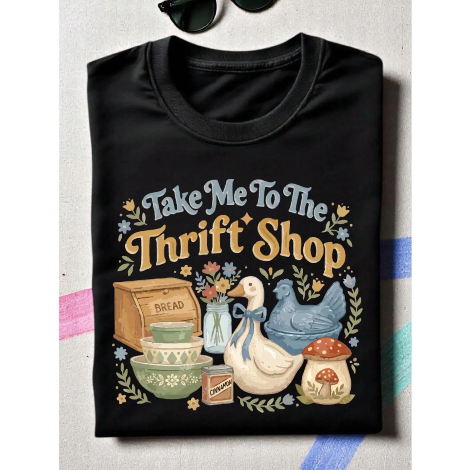 Thrift Shop Vintage Tee - Take Me To The Thrift Store Shirt - Cute Retro Floral Top