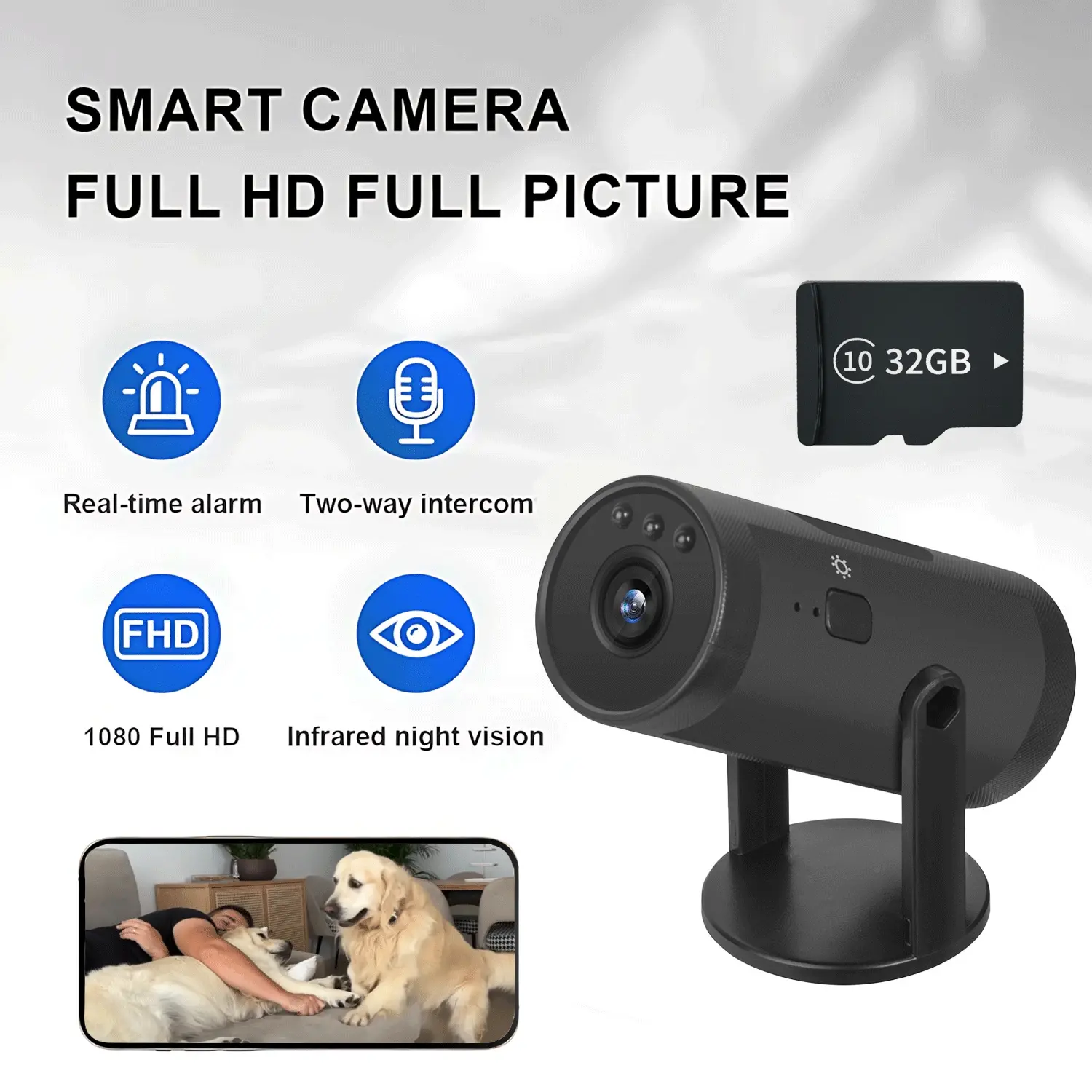 Wireless Vlog Body Camera with WiFi Remote Viewing, Night Vision, 360° Rotating Magnetic Stand, SD Memory, Portable Design