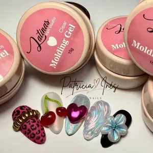 Latinas Nails Solid Builder Gel Kit 3 Colors Non Sticky  Gels for Nails Pink, Black and Milky white 3D Sculpting Gels with 3D Brush Nail Art Starter Kit