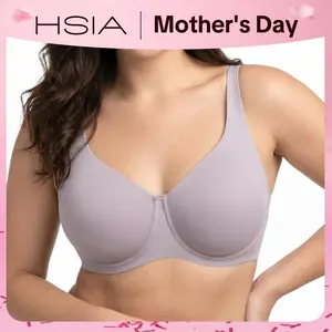 HSIA Esme Minimizer Bras for Women Plus Size Full Coverage No Padding Unlined T Shirt Bra Seamless Underwire Cool Comfort Daily Bras