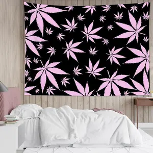 60inchx40inch Tapestry LB Marijuana Leaf Weed Tapestry Wall Hanging Plant Pink Marijuana Marijuana Leaf Tapestry Suitable for Bedroom Western Country Style Plant Tapestry Suitable for Living Room College Dormitory Decoration tiktokshopspringglowup