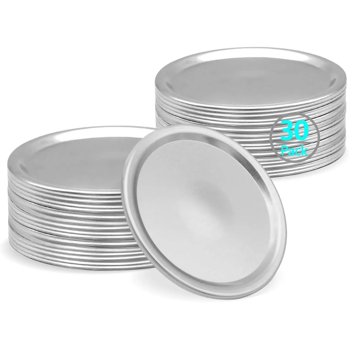 Canning Lids Regular Mouth, 30 Count 70MM Mason Jar Split-Type Metal Canning Lids for Ball, Kerr, Canning Jar lids Bulk,  Grade Material Reusable Leak Proof Lids with  Seals Rings