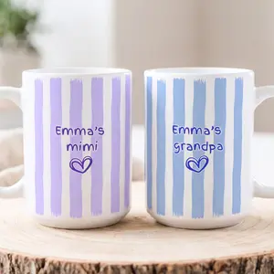 Personalized White Ceramic Mug, Custom Name Mug, Gift for Mom, Gift for Grandma Grandpa, Gift For Dad, Teachers Mug