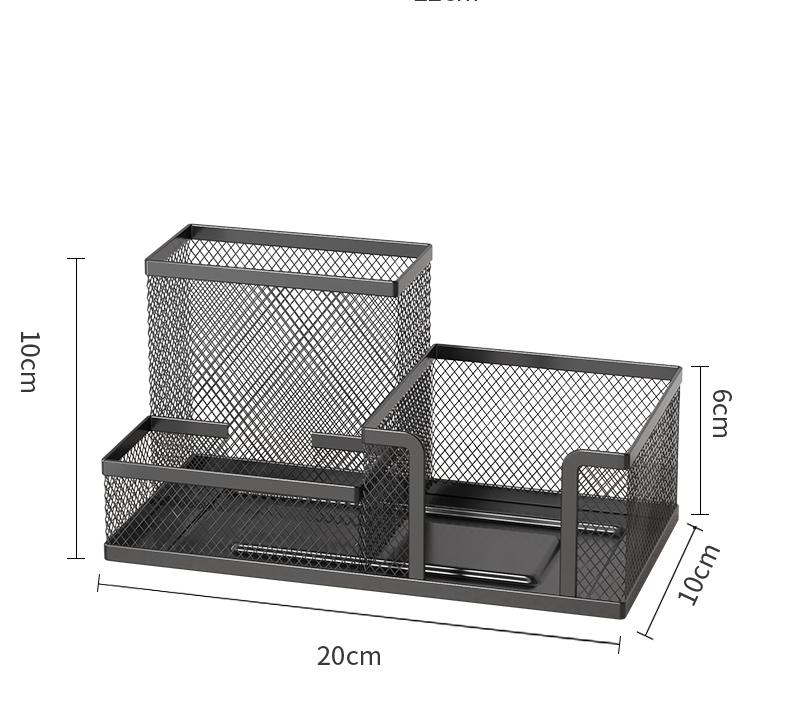 Black Mesh Desk Organizer - 3-Tier Storage with Pencil Holder & Baskets,Office Supplies Organizer for Desktop, Home & School Use