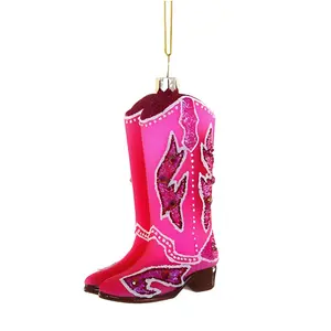 Pink Cowgirl Boot Ornament