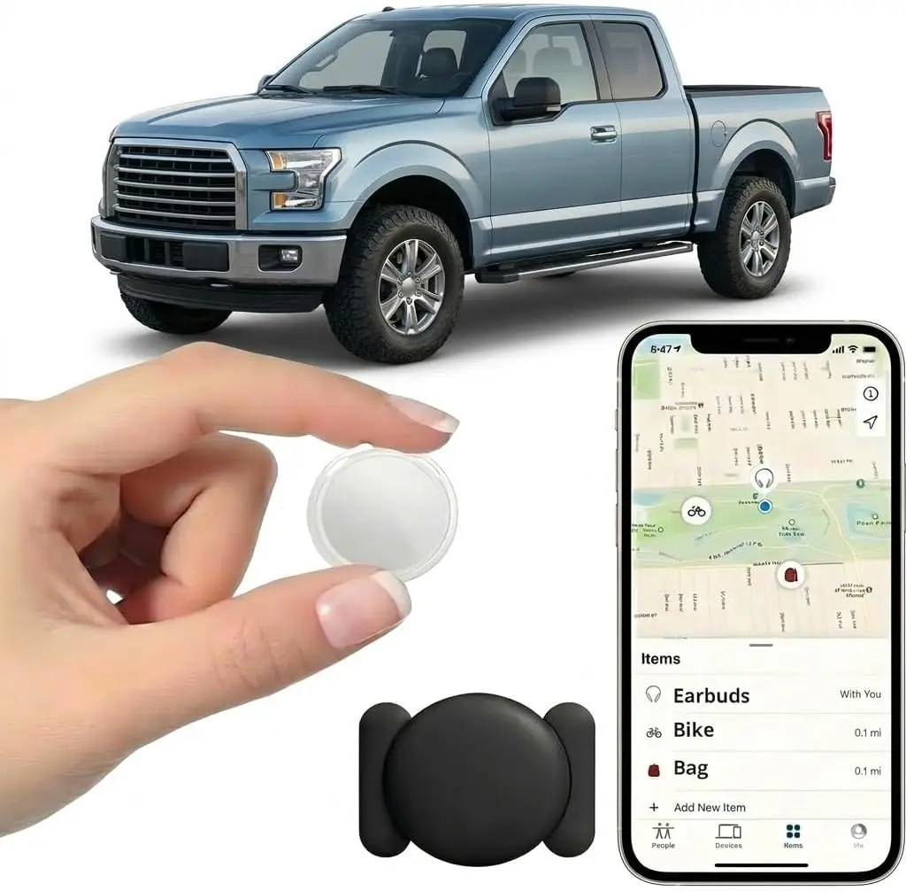 No Subscription GPS Tracker for Vehicles Work with Find My (iOS Only) Mini Tracker Tags Global Coverage Hidden Car Locator Tracking Device with Waterproof Magnetic Case for Luggage,Pets