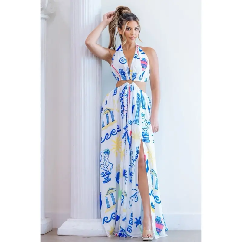 Megara Maxi Dress, Women's Casual Flowy Long Dress for Summer Outings