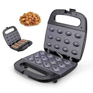 Walnut cookie maker 12 holes mold maker electric walnut cake maker mini nut waffle bread machine sandwich irontoaster baking breakfast pan