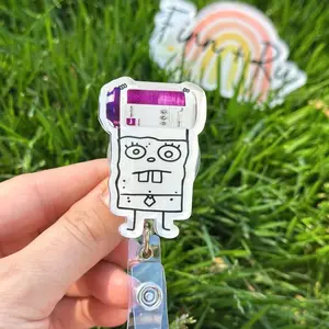 Doodle Bob Sani Cloth -Nurse badge reel, RN, MD, Evs, medical, healthcare work accessory
