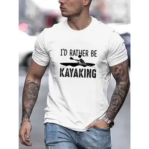 New Summer Men'S Casual Stylish Short-Sleeve Print Stretchy Ribbed Round-Neck Comfortable Breathable T-Shirt