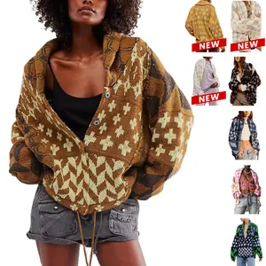 UANEO Womens Cardigan Sweaters  Button Down Shawl Collar Oversized Sweater Coats Y2k Print Cardigans Fall Fashion #TikTokShopBlackFriday