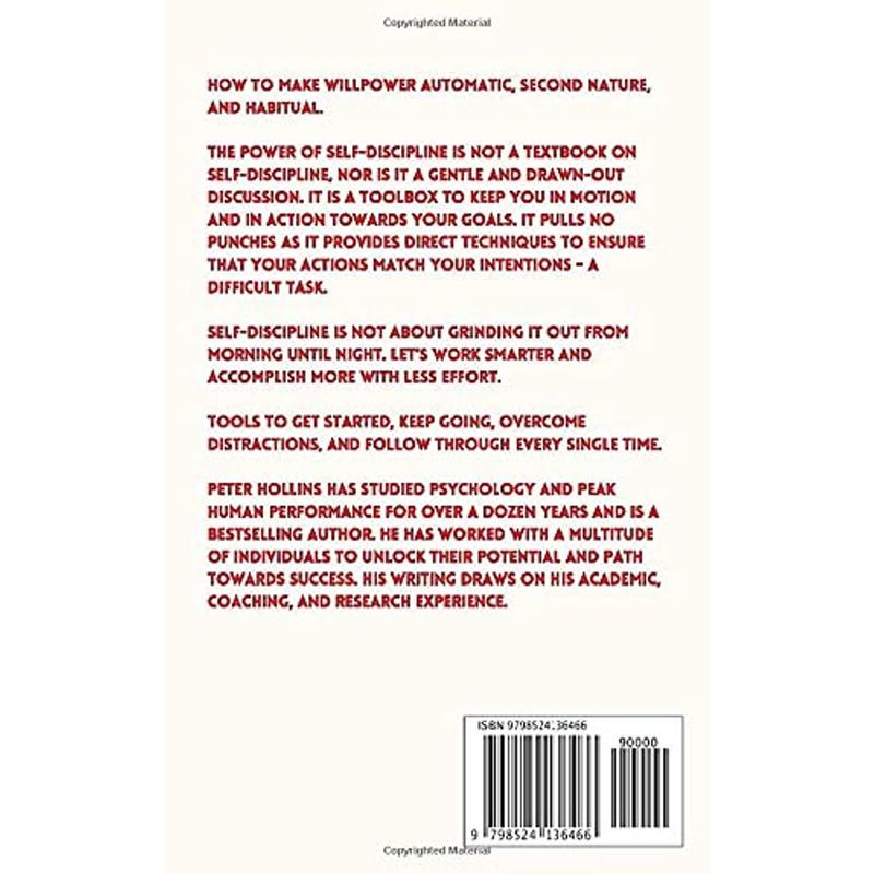 The Power of Self-Discipline: 5-Minute Exercises to Build Self-Control, Good Habits, and Keep Going When You Want to Give Up (Live a Disciplined Life) Paperback – June 21, 2021