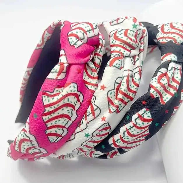 Pink Christmas Tree Snack Cake Headband
