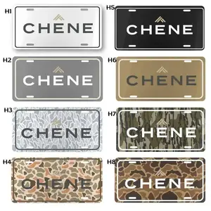 Chene Aluminum License Plate – Outdoor Car Tag, Black White Gray & Camo Options, Truck SUV Off-Road Vehicle Decor Gift for Men Women