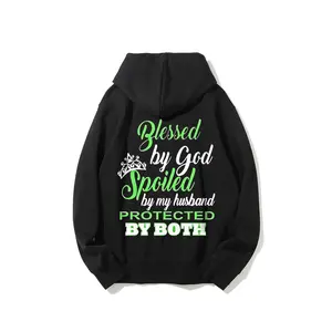 Feel Like Royalty in This ‘Blessed by God, Spoiled by My Husband, Protected by Both’ Hoodie