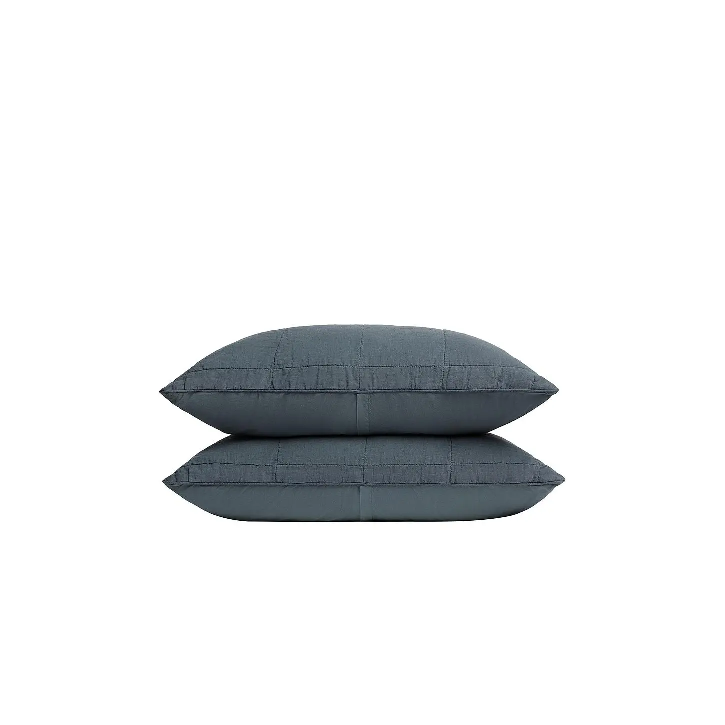 Parachute Linen Box Quilted Sham Set in Dusk