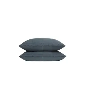 Parachute Linen Box Quilted Sham Set in Dusk