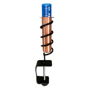 Solid Copper Deck Mount Rain Gauge With Heavy Duty Steel Clamp