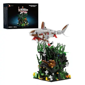 Deep Sea Megalodon Building Set, 1,014+ Pieces, Underwater World Marine Life Model Kit, High Difficulty Collectible Display Assembly Toy for Adults, Creative Gift for Ocean Enthusiasts