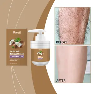 Coconut Infused Gentle Facial Hair Removal Cream, Hydrating Non-Irritating Depilatory Cream for Upper Lip, Chin & Mustache, Safe Face Hair Remover for Men & Women