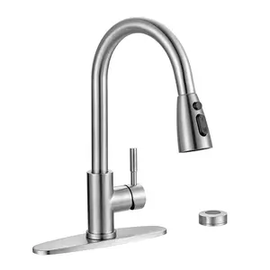 WOWOW Touchless Kitchen Faucet Stainless Steel: Mobile Motion Sensor Kitchen Sink Faucet with Sprayer, Automatic Smart Kitchen Faucet Brushed Nickel