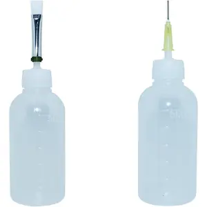 1.7 Oz Brush Head Needle Tip Liquid Soldering Flux Bottle Liquid Flux Dispenser Oil Solvent Applicator Dropper