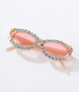 Pink Rhinestone & Bee Floral Sunglasses