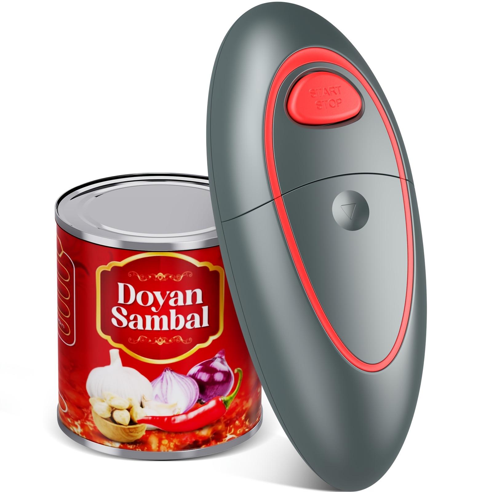 Electric Can Opener with One-Touch Function by Hattyroom – Portable Design for Kitchen and Outdoor, Smooth Edge for Safe Use, Great for Seniors and Arthritis Sufferers, Essential Senior Product for Independent Living