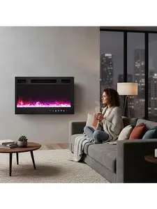 Lifesmart 1500-Watt 30" Electric Fireplace Heater