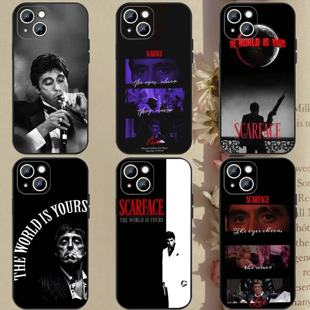 1pc S-Scarface Tony Montana Silicone Soft Cellphone Casing, Durable Shockproof Protective Cover with Flexible Grip, Mobile Device Accessory for iPhone 17 Air, 16, 15, 14, 13, 12, 11 Pro Max Plus, Smartphone, Handheld, Protection