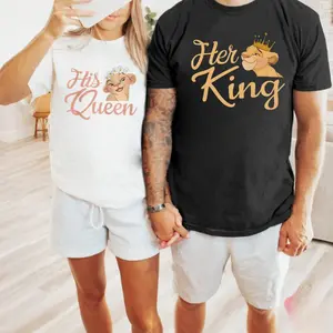 His Queen Her King Matching Couple Sweatshirt, Lion King Sweatshirts, Lion Shirts, Boyfriend Couple Trending Crewneck, Matching Couple Shirt, Couple Gifts