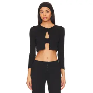 Cou Cou Intimates The Cropped Cardi in Black