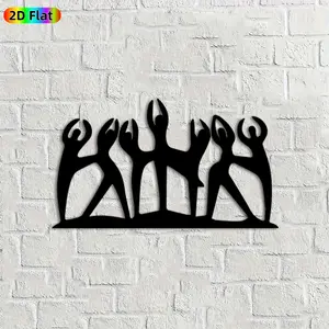 1pc Dancing Figures Metal Wall Art,Dynamic Dancing Figures Statue Mural, Ideal Gift for New Year, Christmas, Dance & Home Decor Enthusiasts, Rust-Resistant Metal Wall Decor Wall Sculptures,  Captivating Indoor & Outdoor Decor