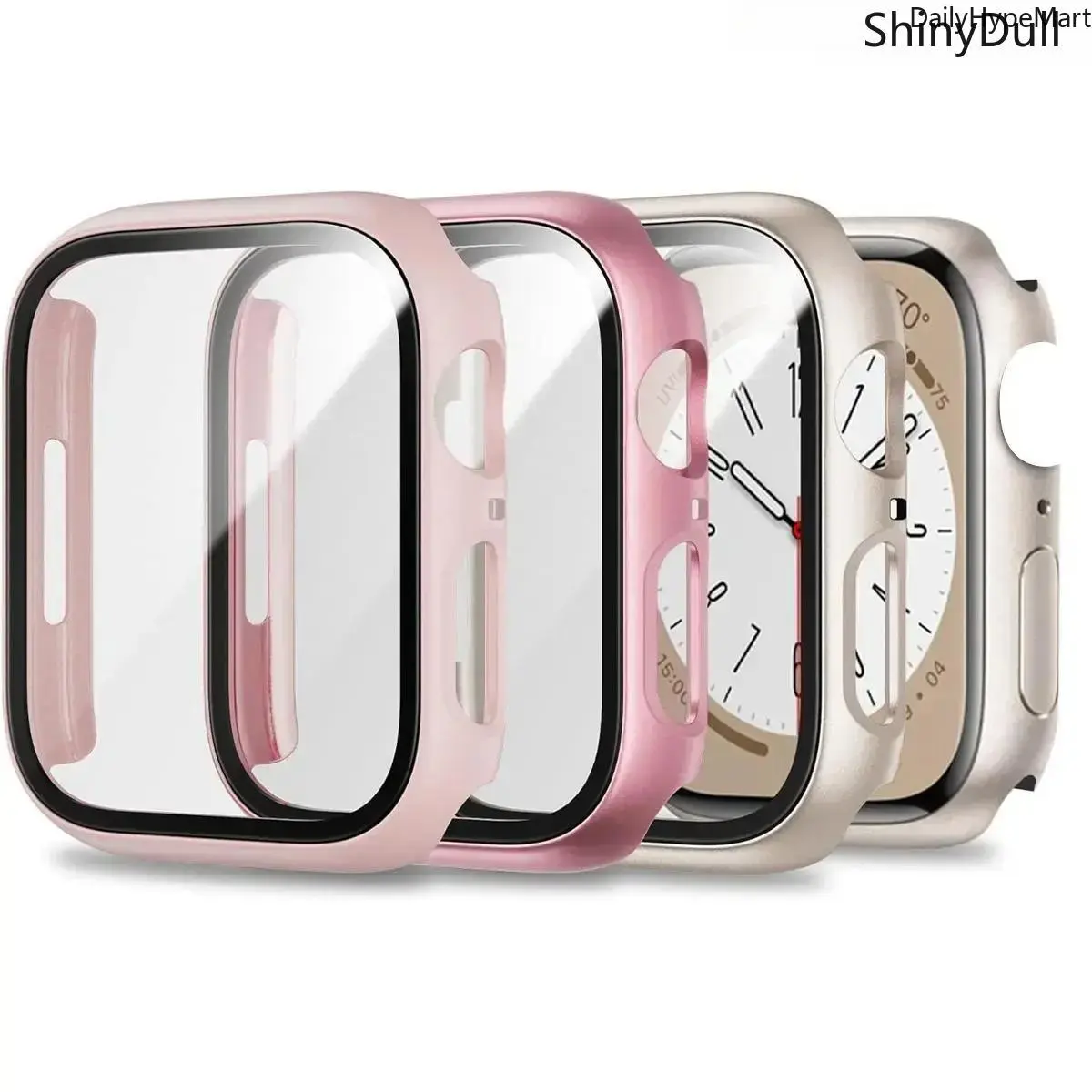 2-in-1 Smart Watch Accessory Kit, 3-Pack Durable Ultra-Thin Tempered Glass Protector for Apple Wearable Device Series 1-9 SE Ultra