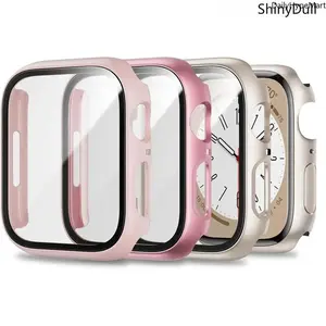 2-in-1 Smart Watch Accessory Kit, 3-Pack Durable Ultra-Thin Tempered Glass Protector for Apple Wearable Device Series 1-9 SE Ultra