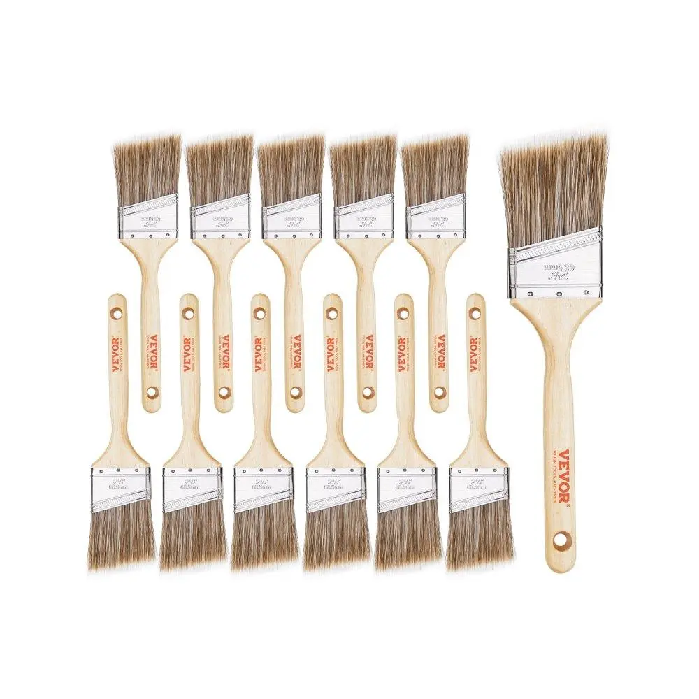 12 Piece Angle Paint Brushes