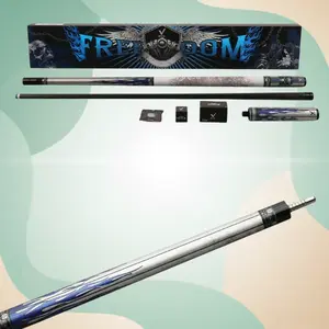EVO Freedom Maxbing Edition Azure Flame Cue - Carbon & Glass Fiber, White Microfiber Leather Wrap, Pro Taper 12.5 mm TIME Tip, 19-19.5 oz, 3/8-8 Stainless Joint, 6" Extension & Complete Player Kit