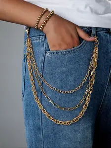 Street Style Layered Pants Chain Wallet Chain, Unisex Fashion Accessory for Jeans Dresses Shorts, Perfect for Parties Nightclubs