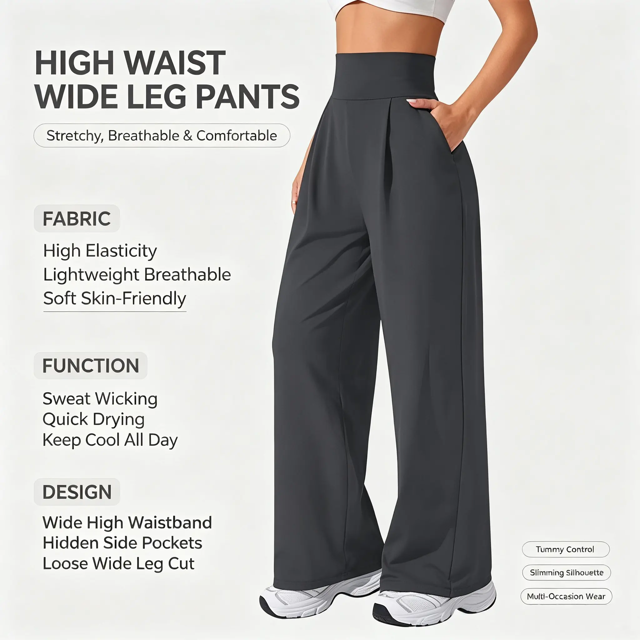 Women's High Waisted Baggy Comfy Stylish Sweatpants - Wide Leg Jogger Pants with Pockets, Athletic Casual Women's Clothes for Gym, Loungewear, Running,travel essentials,camping essentials, Clothes For Women, Stylish Women's Wear