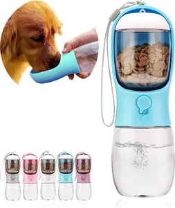 Portable Pet Water Bottle with Food Container | Leak-Proof Dog Water Dispenser, 10oz with Activated Carbon Filter - Perfect for Puppy/Cat Walking, Hiking, Outdoor Travely Cats Walking Hiking outdoorfun,doggie water bottle tumbler